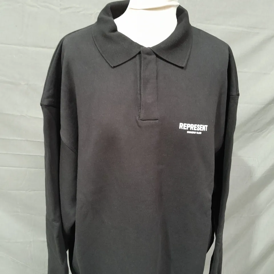 REPRESENT OWNERS CLUB LS POLO SWEATSHIRT SIZE L 