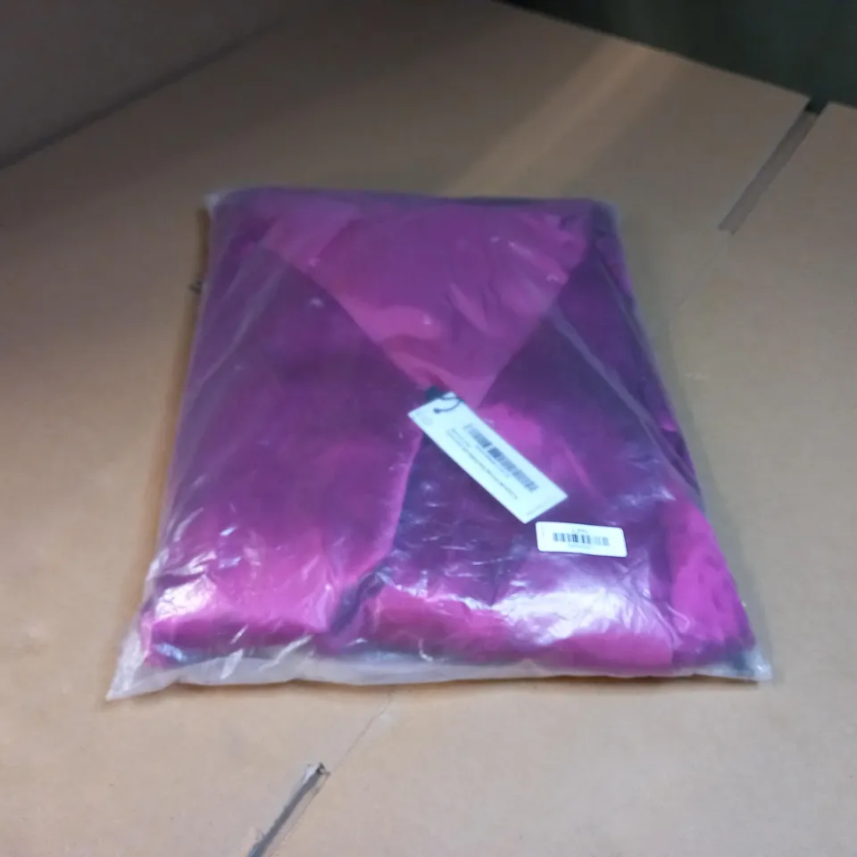 PACKAGED KAREN MILLEN MAGENTA VISCOSE SATIN BATWING WRAP MIDI DRESS - SIZE 16