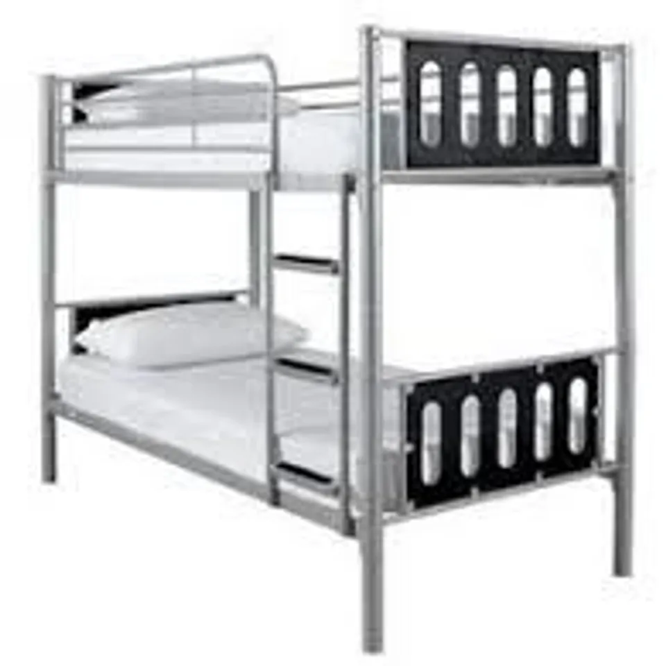 BOXED GRADE 1 KIDSPACE CYBER BLACK BUNK BED FRAME (1 BOX) RRP £299.99