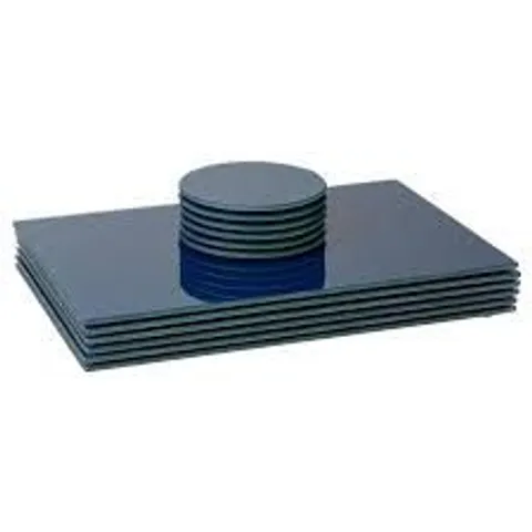 BOXED HARBOUR HOUSEWARES - GLASS PLACEMATS & COASTERS - 30CM × 20CM 