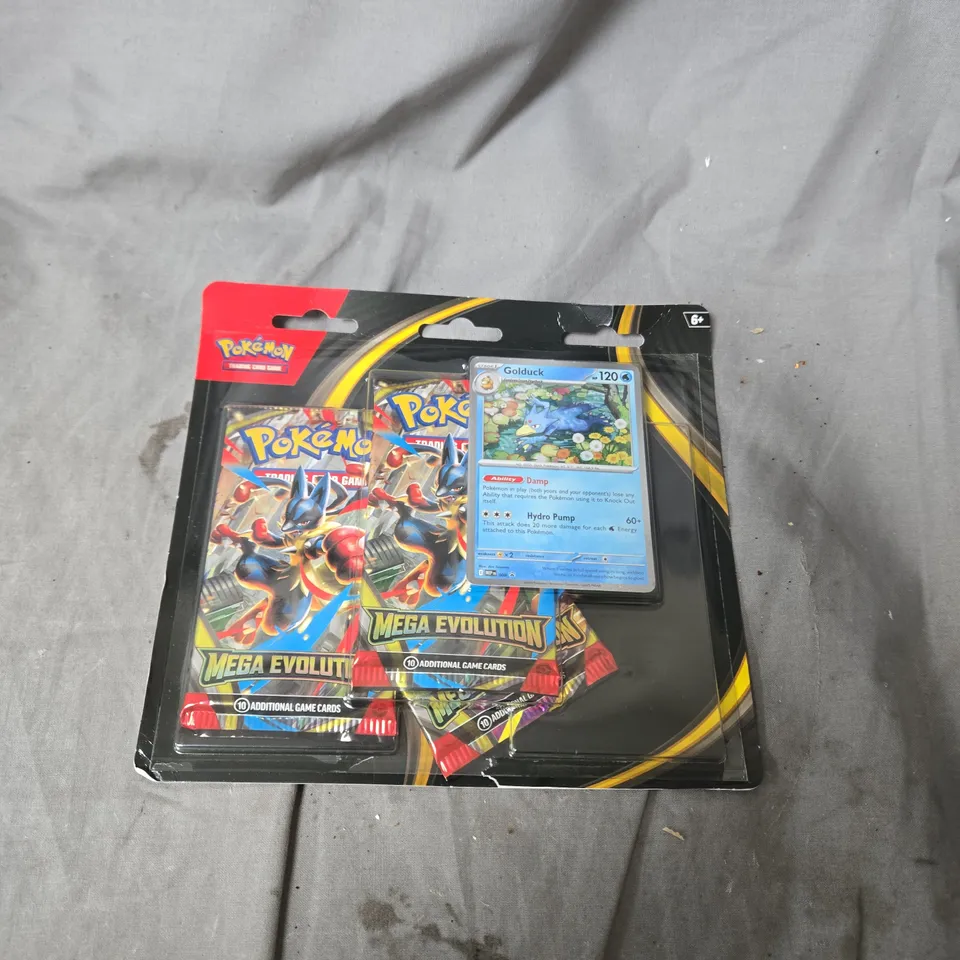 POKEMON MEGA EVOLUTION TRADING CARD GAME BOOSTER SET — PSYDUCK CARD, THREE BOOSTER PACKS, SEALED