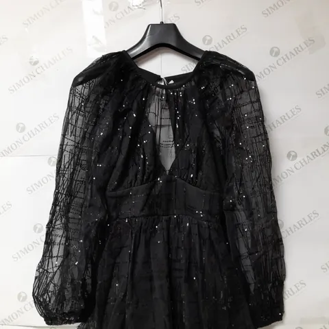 IN THE STYLE PETITE BLACK PALAZZO SEQUIN PLAYSUIT SIZE 8