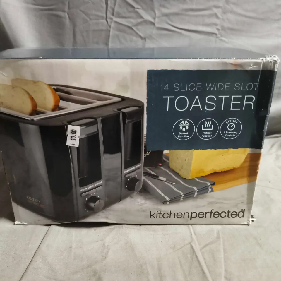 KITCHEN PERFECTED 4-SLICE WIDE-SLOT TOASTER