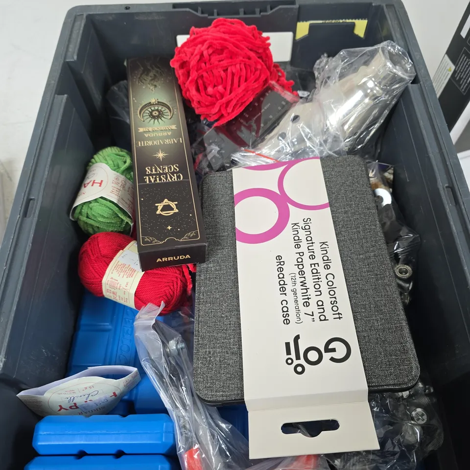 APPROXIMATELY 15 ASSORTED HOUSEHOLD PRODUCTS TO INCLUDE TRIBAL MOON RITUALS INCENSE STICKS, ICE BLOCKS AND KNITTING YARN