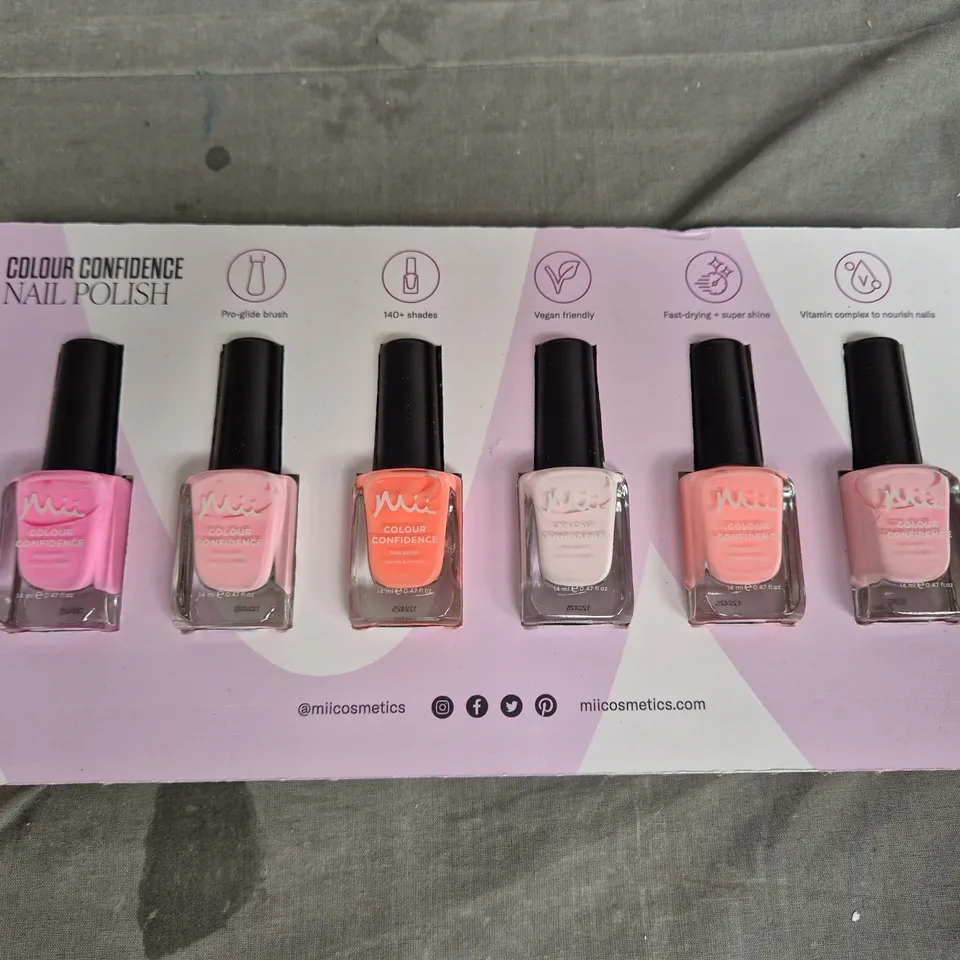 MII COSMETICS 6 PIECE NAIL POLISH SET ASSORTED COLOURS
