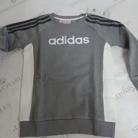 ADIDAS CREW SWEATSHIRT IN GREY - UK 7-8 YEARS
