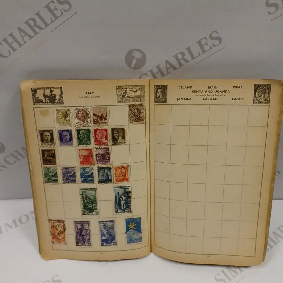 THE WESTON MOUNTY STAMP ALBUM TO CONTAIN STAMPS FROM GERMANY & ITALY 