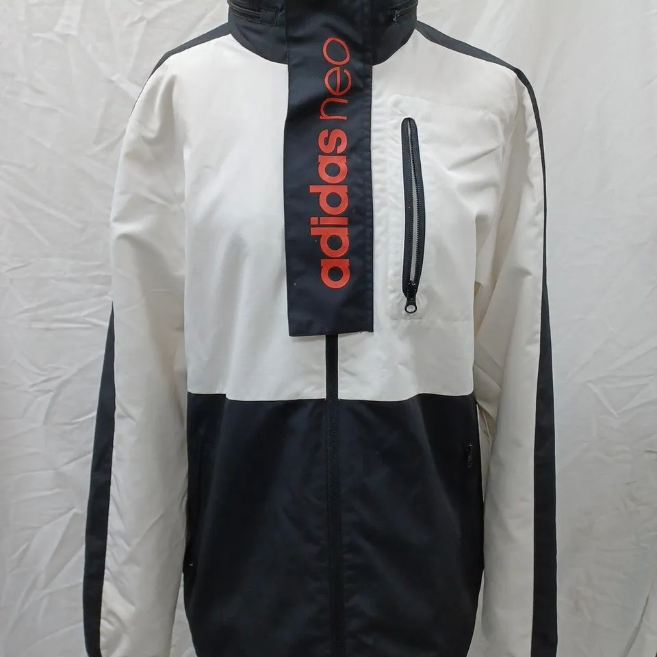 ADIDAS NEO JACKET, BLACK/WHITE - SIZE L