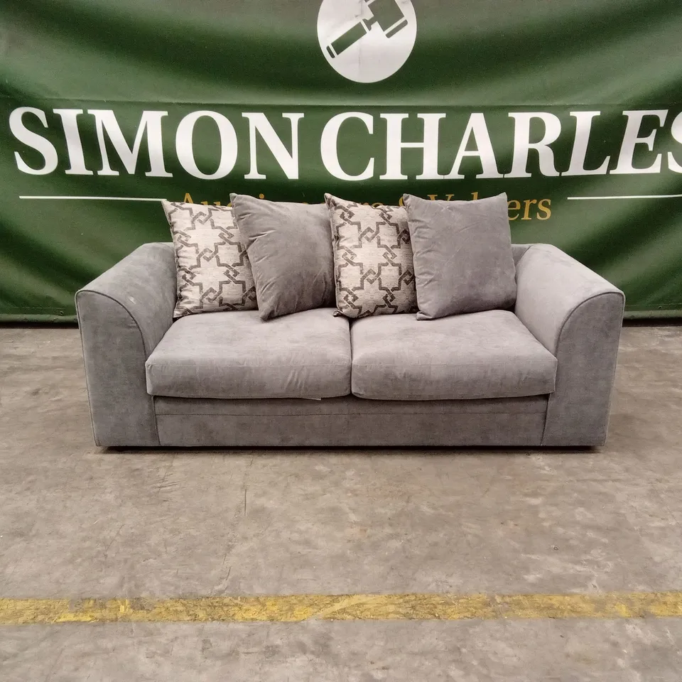 THREE POSTS ARABELLA GREY FABRIC SCATTER-BACK SOFA