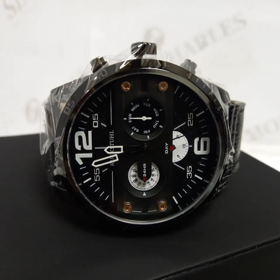 RUCKSTUHL CHRONOGRAPH LEATHER STRAP WATCH RRP £560