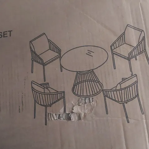 BOXED COLUMBIA SET OF 4 GARDEN DINING CHAIRS - NO CUSHIONS