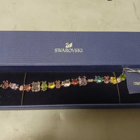 BOXED SWAROVSKI COLOURED GEM BRACELET