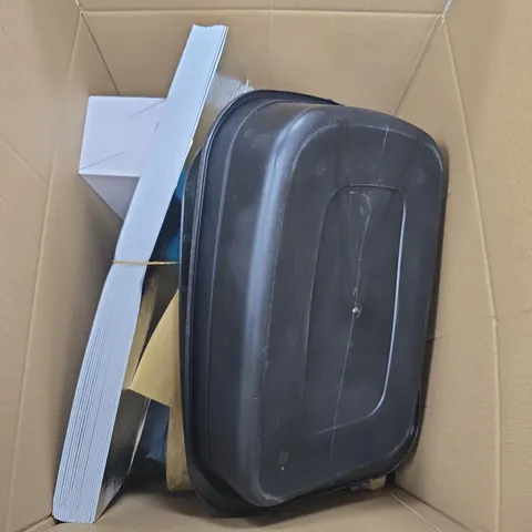 BOX OF APPROXIMATELY 10 ASSORTED HOUSEHOLD ITEMS INCLUDING ALOKSAK WATERPROOF BAG AND COCOON CARRY ON LIQUIDS BAG