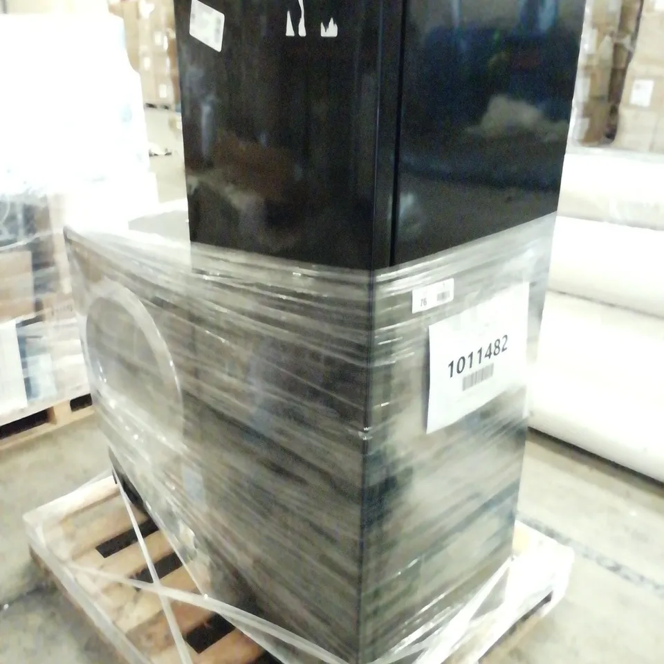 CANDY SMART PRO HEAT PUMP TUMBLE DRYER BLACK AND RUSSELL HOBBS LOW FROST FRIDGE FREEZER 50CM BLACK