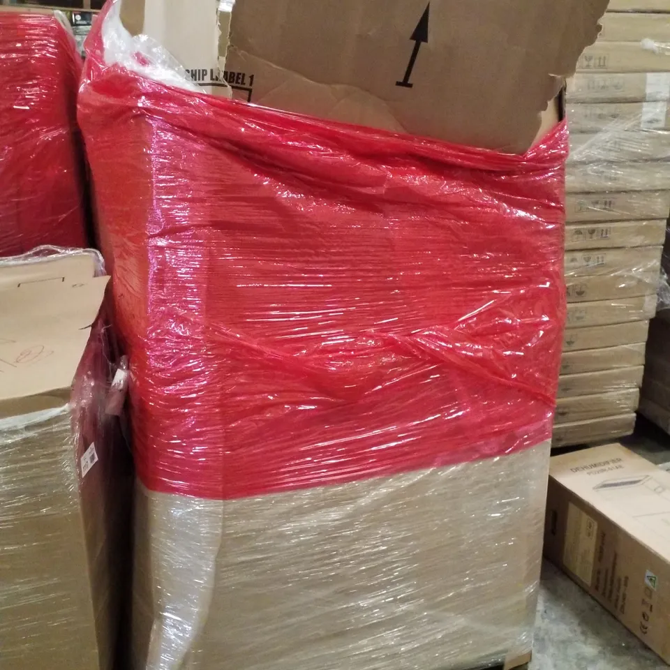 PALLET CONTAINING ASSORTED PRODUCTS INCLUDING DEHUMIDIFIER, COLLAPSIBLE GOOT SPA, CHARGING CABLE, WALL MOUNTED IRONING BOARD 