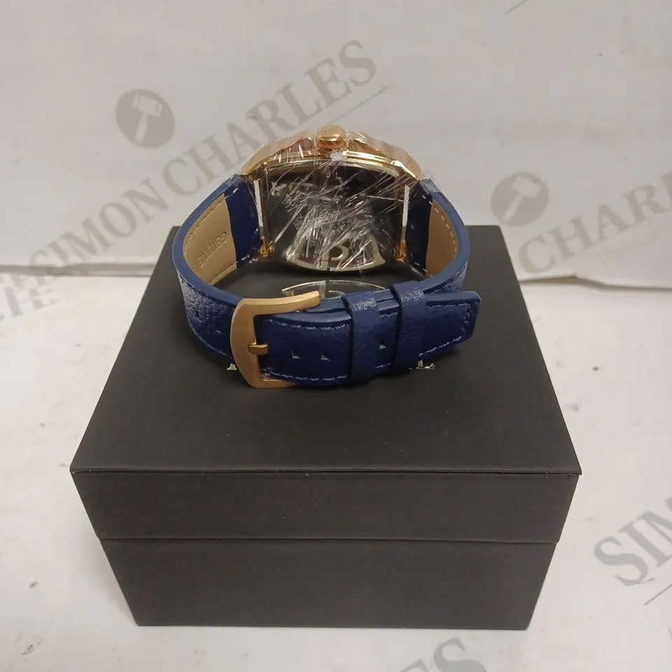 MENS RUCKSTUHL WATCH – SUB DIALS WITH DATE – STAINLESS STEEL FACE – LEATHER STRAP – 3ATM WATER RESISTANT