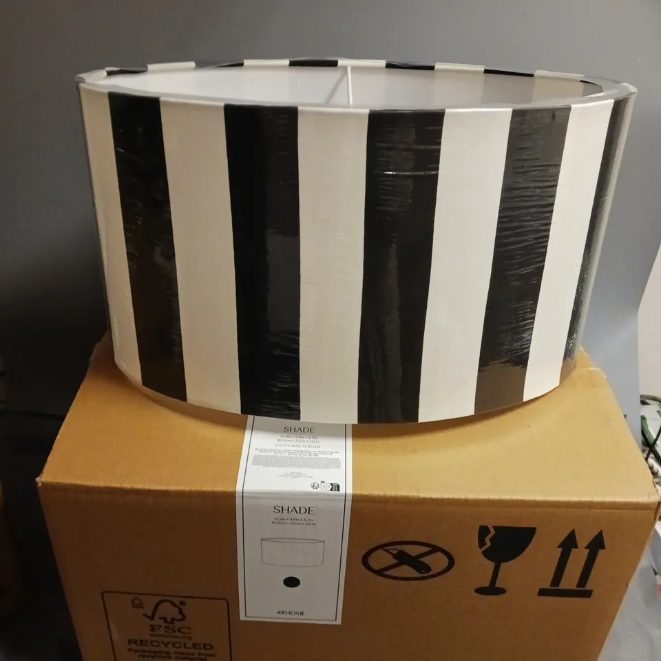 BOXED H&M STRIPED BLACK/WHITE OVAL LAMP SHADE 