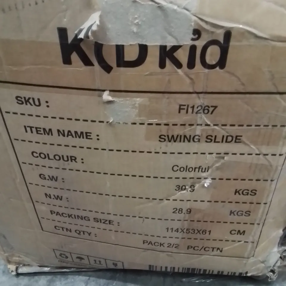 BOXED KID KID CHILDREN'S SWING AND SLIDE 