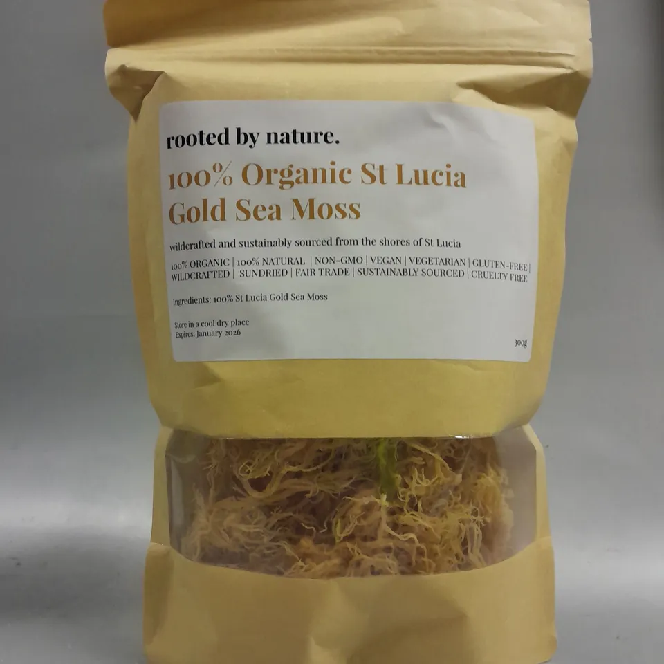 SEALED ROOTED BY NATURE 100% ORGANIC ST LUCIA GOLD SEA MOSS - 300G