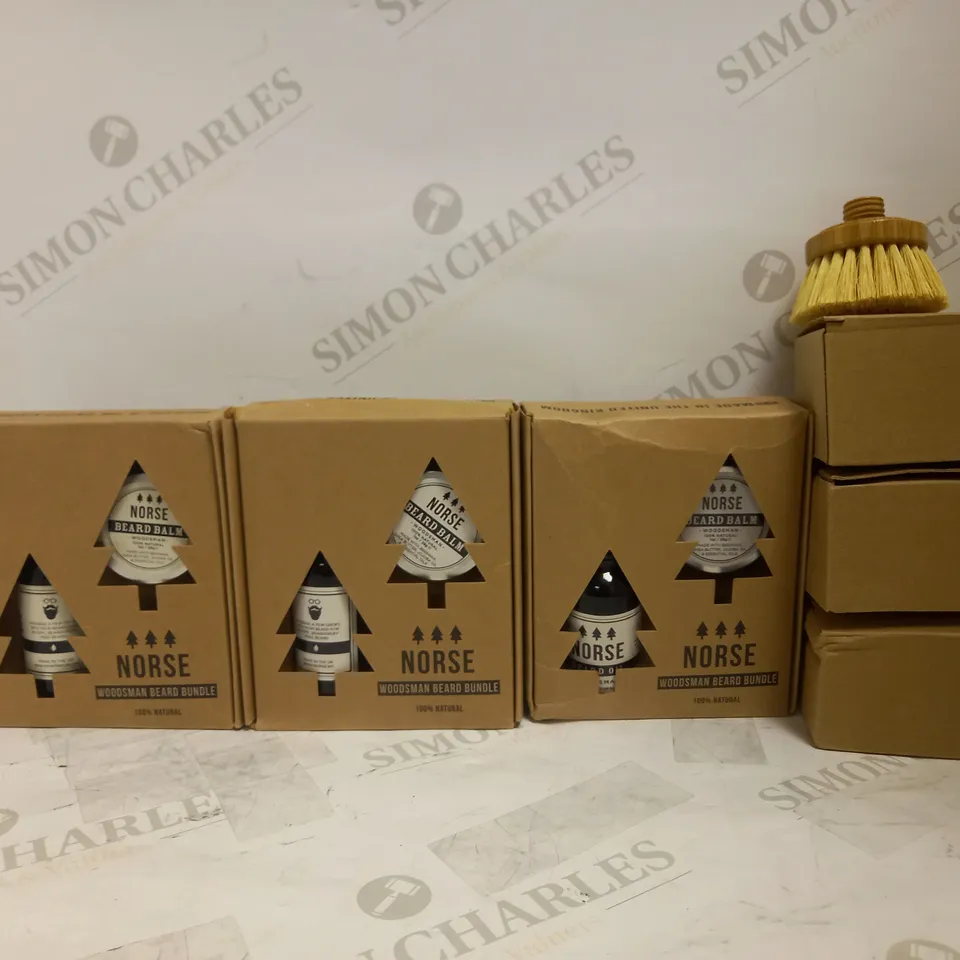 NORSE WOODSMAN BEARD CARE BUNDLE (3 X BEARD OIL, 3 X BEARD BALM, 3 X BRUSH)