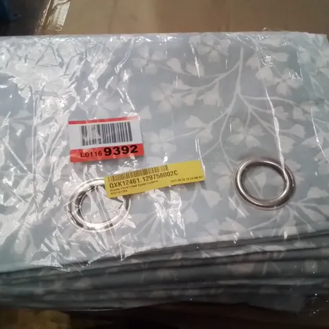 BAGGED BROOKE FLORAL LINED EYELET CURTAINS 66×90" DUCK EGG CURTAINS 