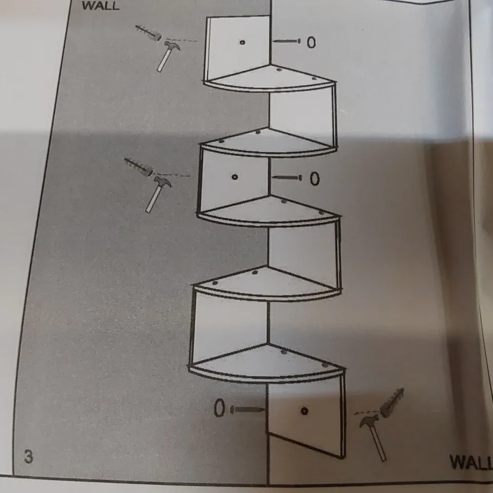 BOXED CORNER SHELF - BLACK (1 BOX)