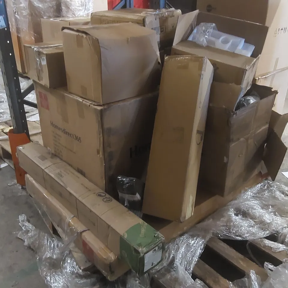 PALLET CONTAINING A LARGE QUANTITY OF ASSORTED CONSUMER PRODUCTS/FURNITURE PARTS ECT