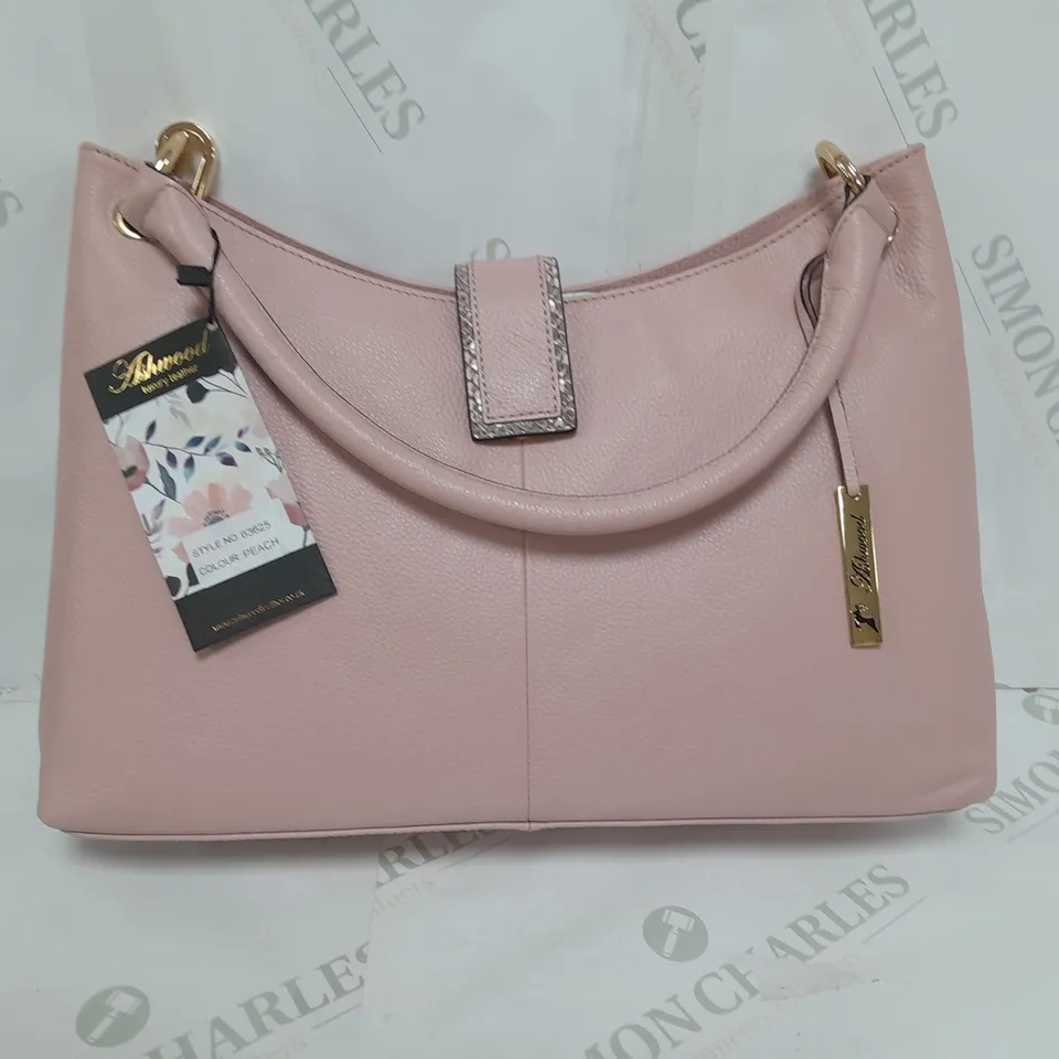ASHWOOD PEACH LEATHER SHOULDER BAG 