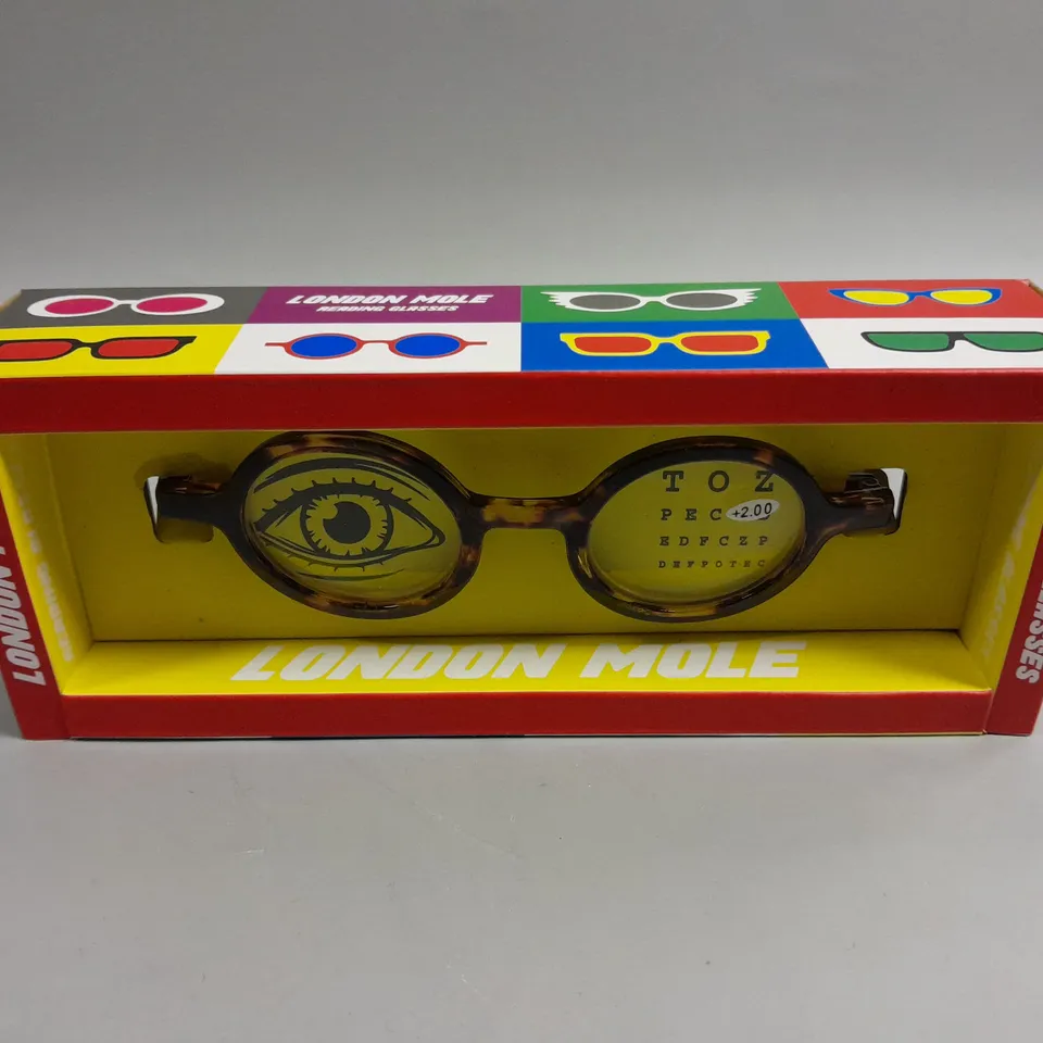 BOXED LONDON MOLE CIRCULAR FRAME READING GLASSES 