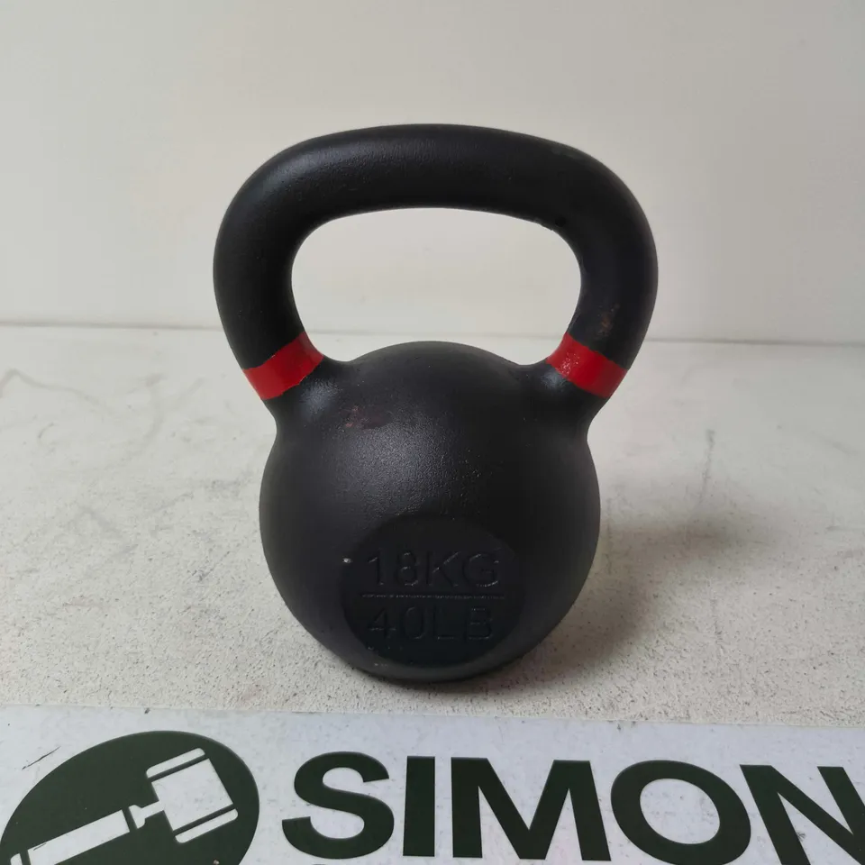 KETTLEBELL – 18 KG (40 LB), BLACK