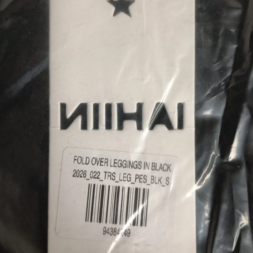 NII HAI - FOLD OVER LEGGINGS IN BLACK – SIZE S