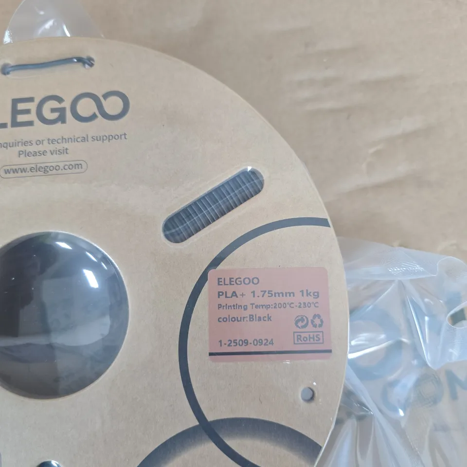 ELEGOO PLA+ 1.75MM 1KG BLACK FILAMENT FOR 3D PRINTING