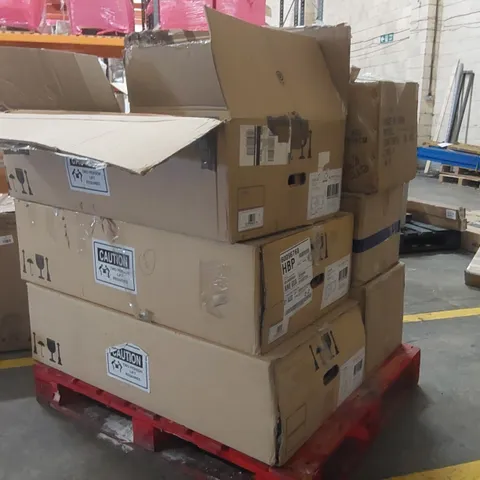 PALLET CONTAINING ASSORTED ITEMS INCLUDING: DAMAGED CARYSIL GD150 GRANITE INSETS, MX20000 DIGITAL BATHROOM SCALES ECT  