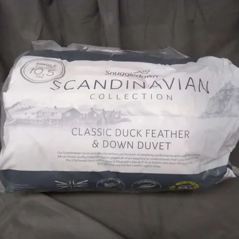 BAGGED SNUGGLEDOWN SCANDINAVIAN COLLECTION CLASSIC DUCK FEATHER AND DOWN DUVET SINGLE 10.5 TOG