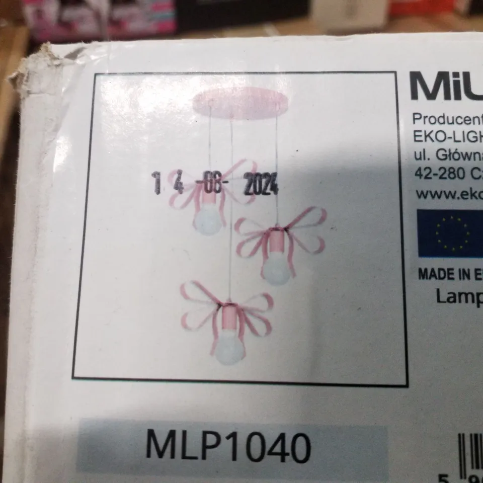 BOXED MILAGRO EMMA PINK PENDANT LIGHT 