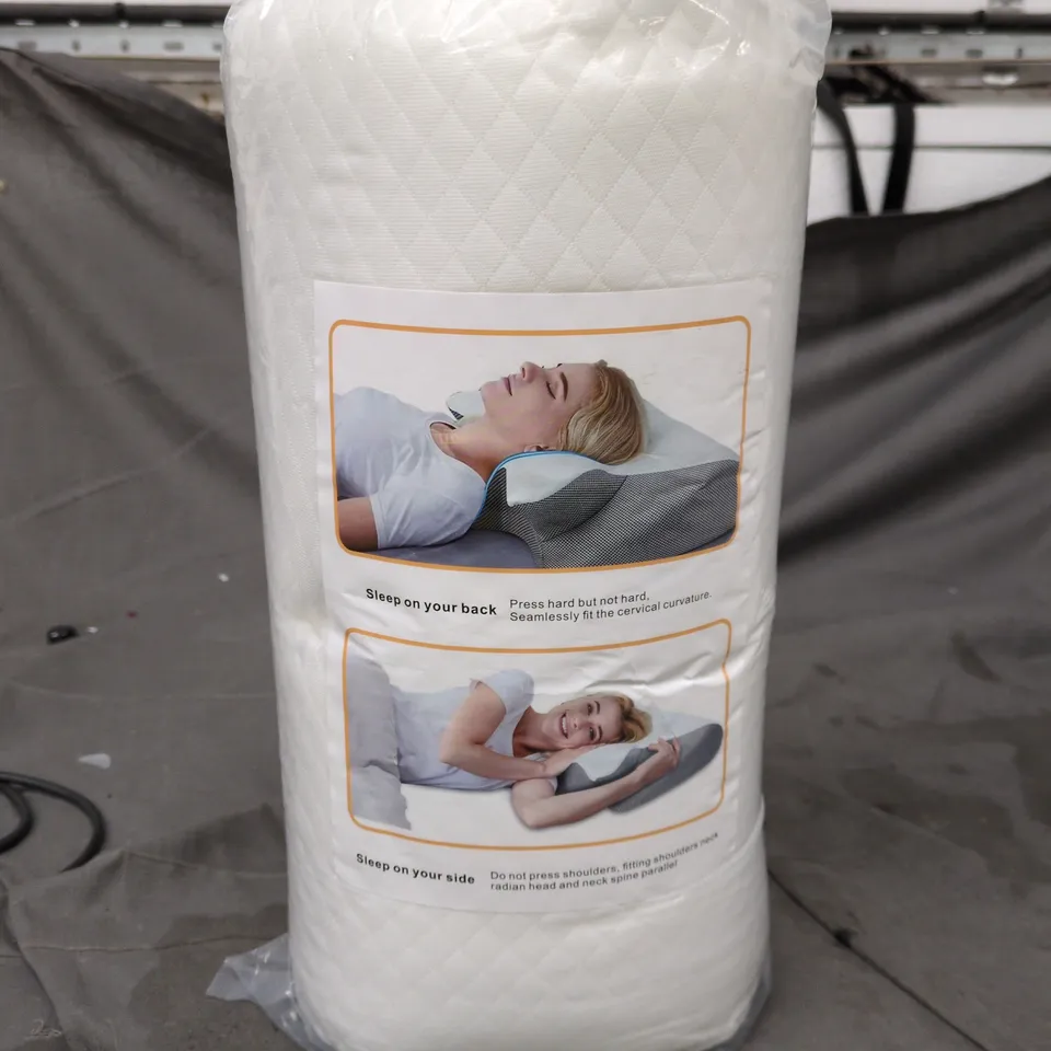 MEMORY FOAM CERVICAL PILLOW – WHITE, IN SEALED PACKAGING