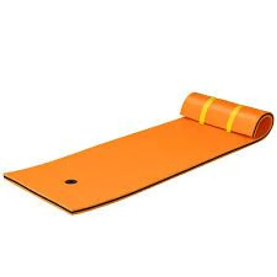 BOXED COSTWAY 3-LAYER TEAR-RESISTANT RELAXING FOAM FLOATING PAD - ORANGE