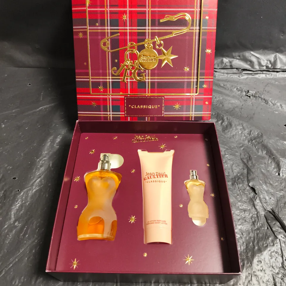 JEAN PAUL GAULTIER CLASSIQUE GIFT SET – EAU DE TOILETTE 50ML, BODY LOTION 75ML & MINI EDT 6ML