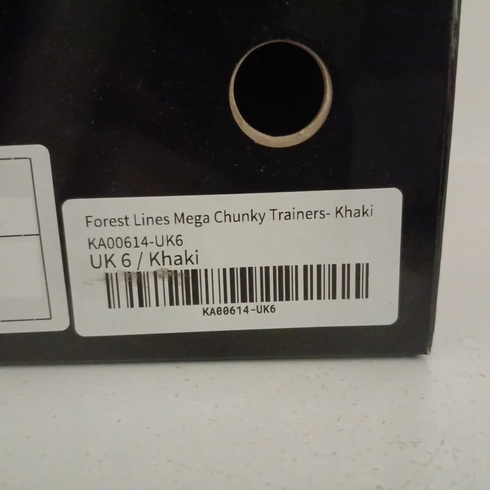 BOXED PAIR OF KOI FOREST LINES MEGA CHUNKY TRAINERS -  UK SIZE 6