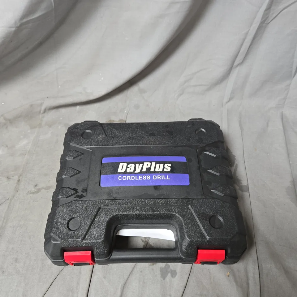 DAYPLUS CORDLESS DRILL KIT WITH CASE, 2 BATTERIES & CHARGER