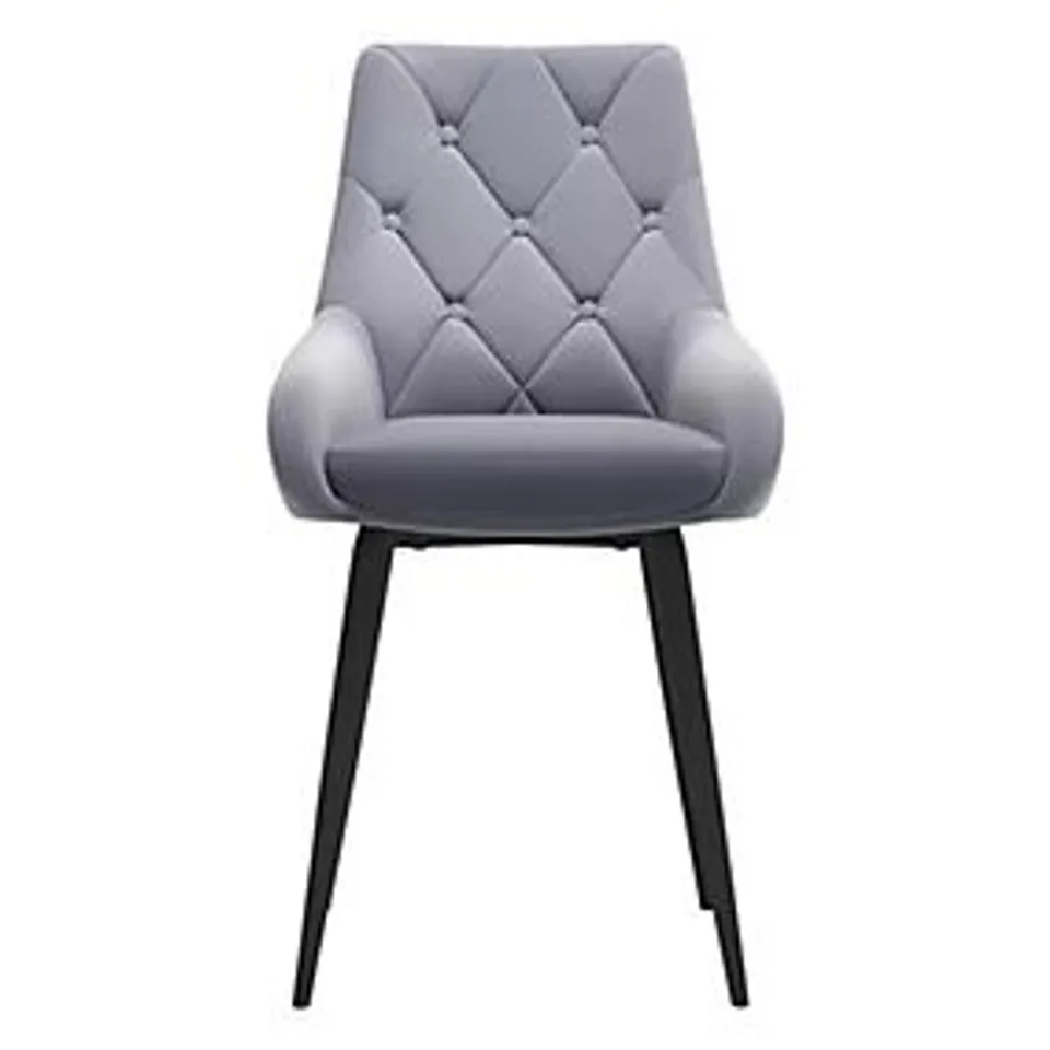 BOXED PAIR OF GREY VELVET UPHOLSTERED DINING/SIDE CHAIRS 