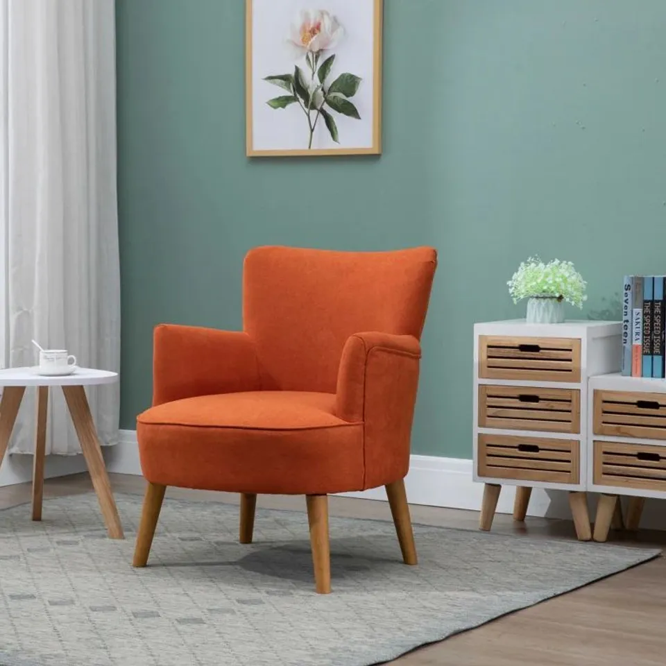 BOXED KEIRA SUNBURST ORANGE ARMCHAIR