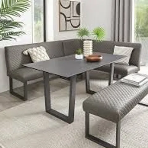 BOXED OHIO CORNER DINING SET BENCHES // BENCHES AND CHAIRS ONLY, TABLE NOT PRESENT (1 BOX)