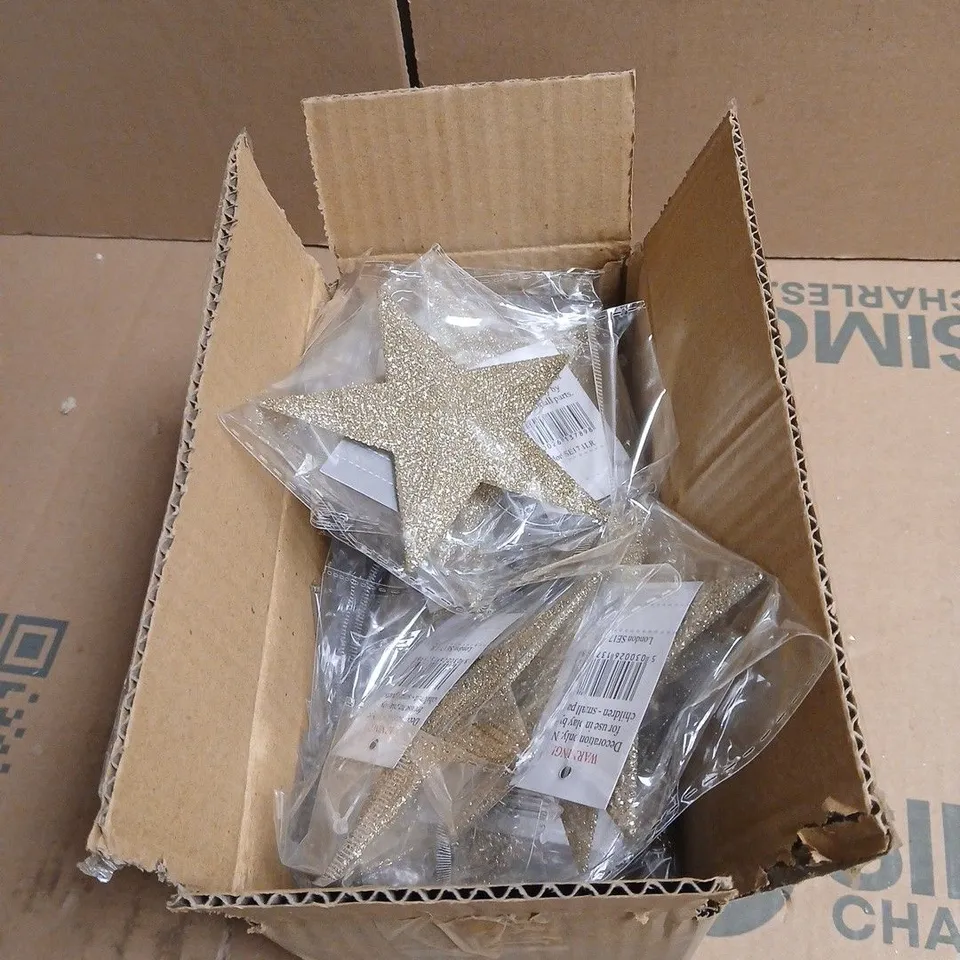 BOX OF APPROXIMATELY 22 GISELA GRAHAM STAR HANGING DECORATIONS