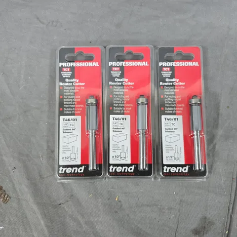 TREND PROFESSIONAL ROUTER CUTTER T46/01 – 1/4 IN SHANK (3-PACK)