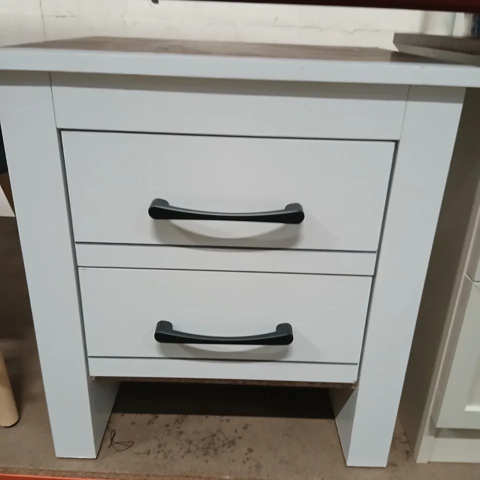 DESIGNER TWO DRAWER BEDSIDE