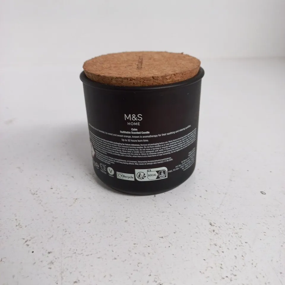M&S HOME CALM APOTHECARY CANDLE – BLACK JAR WITH CORK LID