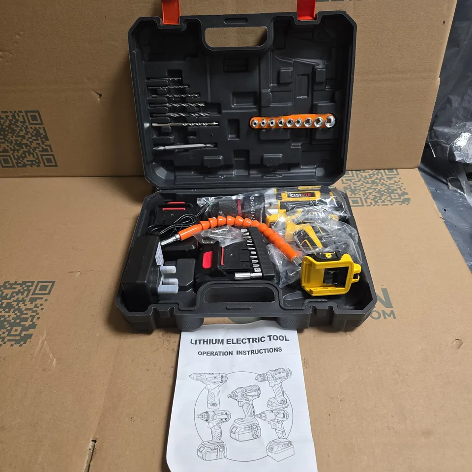 CISIVIS LITHIUM ELECTRIC DRILL WITH ACCESSORIES AND INSTRUCTIONS, IN BLACK CASE