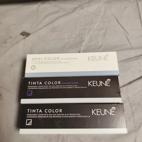 APPROXIMATELY 20 TUBES OF KEUNE HAIR COLOUR - VARIOUS SHADES - 60ML PER TUBE