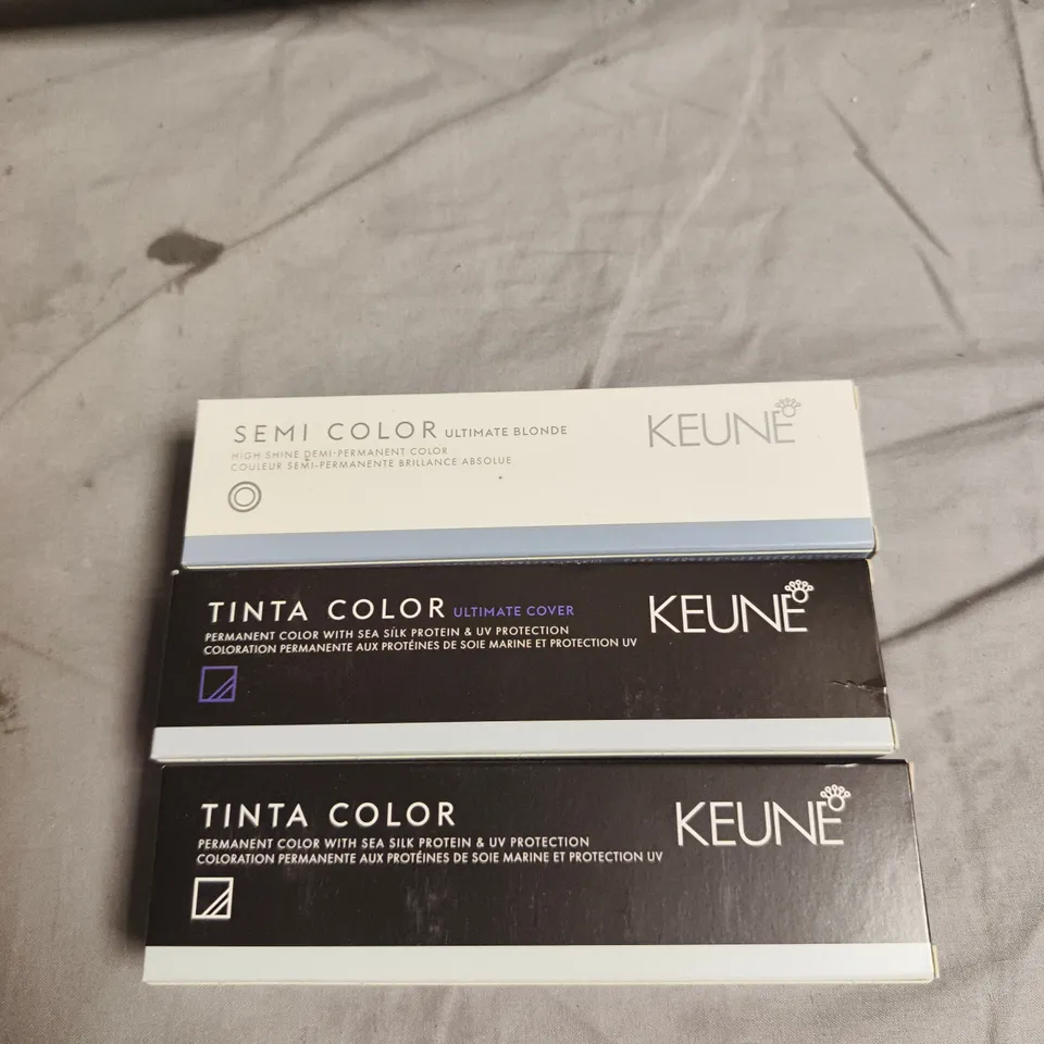 APPROXIMATELY 20 TUBES OF KEUNE HAIR COLOUR - VARIOUS SHADES - 60ML PER TUBE